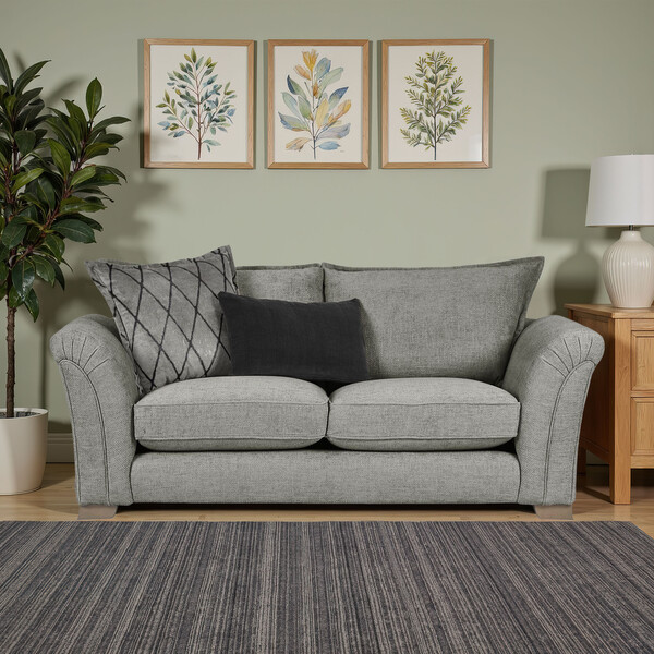 Platinum Fabric Sofas - 3 Seater Sofa - Ashby Range - Oak Furnitureland
