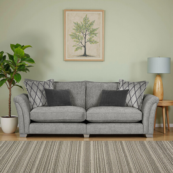 Platinum Fabric Sofas - 4 Seater Sofa - Ashby Range - Oak Furnitureland