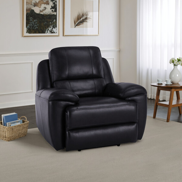 Black Leather Sofas - Armchair - Austin Range - Oak Furnitureland