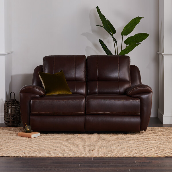 Two Tone Brown Leather Sofas - 2 Seater Sofa - Austin Range - Oak Furnitureland