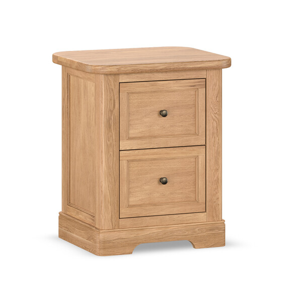 Natural Solid Oak Bedside Tables - 2 Drawer Bedside Table - Brennan Range - Oak Furnitureland