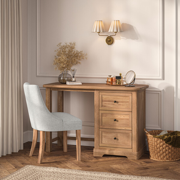 Natural Solid Oak Dressing Tables - Dressing Table - Brennan Range - Oak Furnitureland