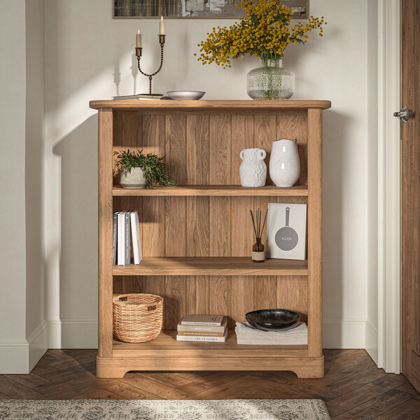 Natural Solid Oak Bookcases - Small Bookcase - Brennan Range - Oak Furnitureland