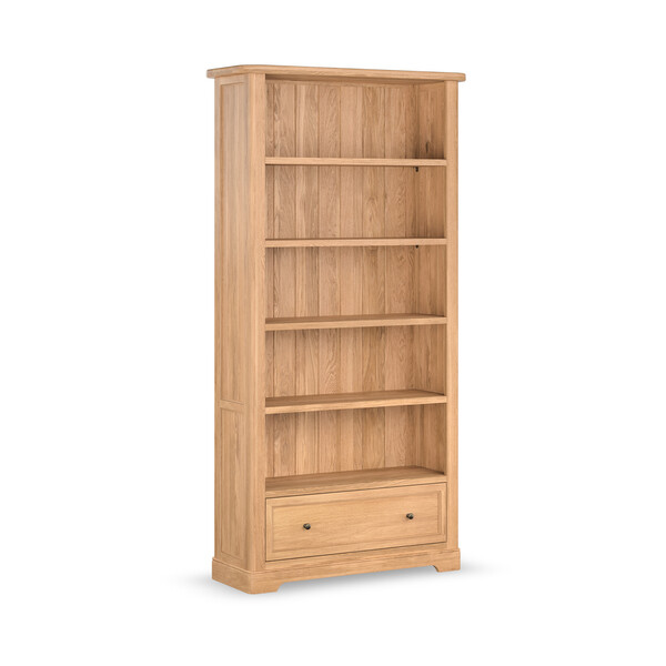 Natural Solid Oak Bookcases - Tall Bookcase - Brennan Range - Oak Furnitureland