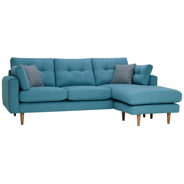Sea Spray Fabric Sofas - Right Hand Chaise Sofa - Brighton Range - Oak Furnitureland