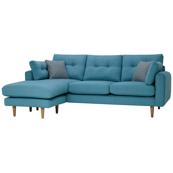 Sea Spray Fabric Sofas - Left Hand Chaise Sofa - Brighton Range - Oak Furnitureland