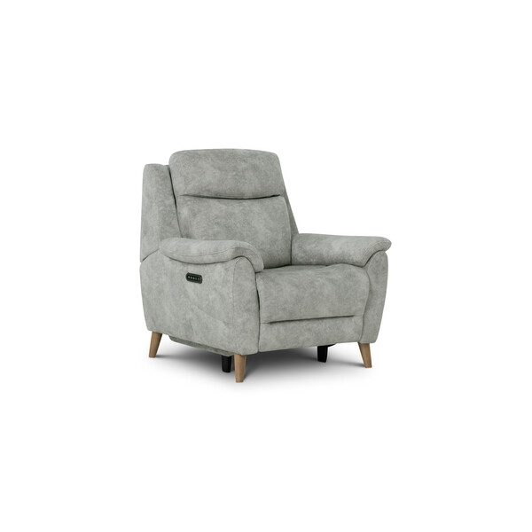 Marble Silver Fabric Sofas - Electric Recliner Armchair - Brunel Range - Oak Furnitureland