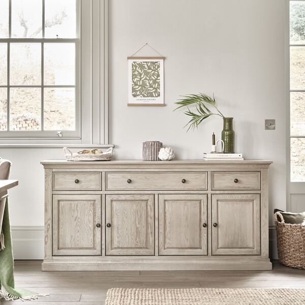 Weathered Oak Sideboards - Extra Large Sideboard - Burleigh Range - Oak Furnitureland
