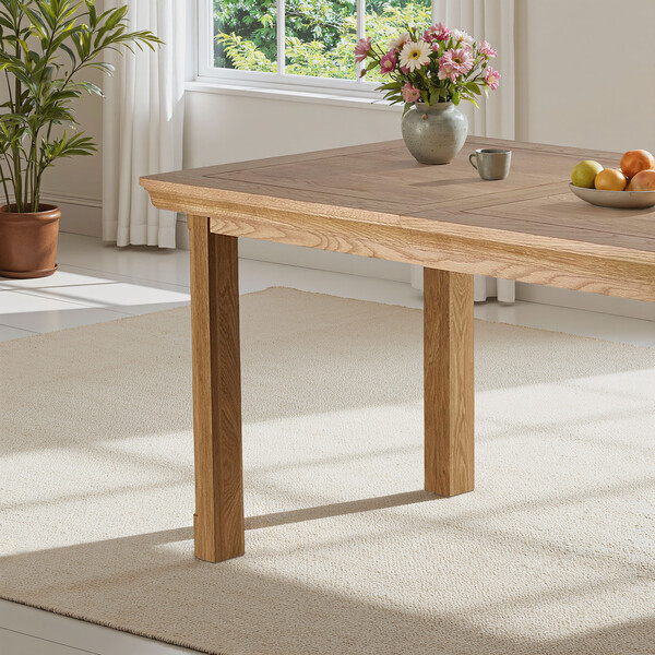 Natural Solid Oak Dining Tables - 6-8 Seater Extendable Dining Table - Canterbury Range - Oak Furnitureland