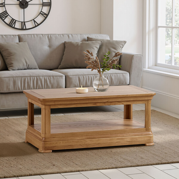 Natural Solid Oak Coffee Tables - Coffee Table - Canterbury Range - Oak Furnitureland