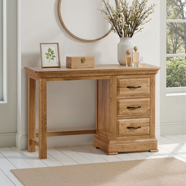 Natural Solid Oak Dressing Tables - Dressing Table - Canterbury Range - Oak Furnitureland