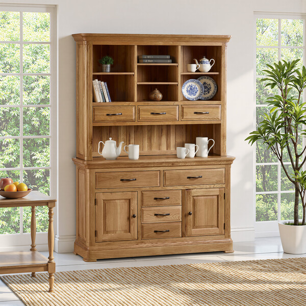 Natural Solid Oak Dressers - Large Dresser - Canterbury Range - Oak Furnitureland