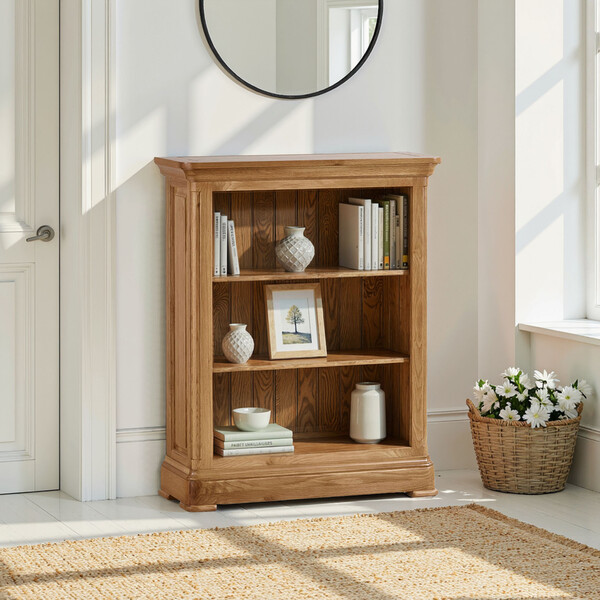Natural Solid Oak Bookcases - Small Bookcase - Canterbury Range - Oak Furnitureland