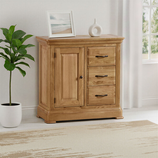 Handmade 100% Solid Natural Oak Storage Cabinets - Storage Cabinet - Canterbury Range - Oak Furnitureland