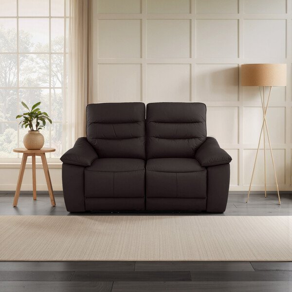 Brown Leather Sofas - 2 Seater Sofa - Carter Range - Oak Furnitureland