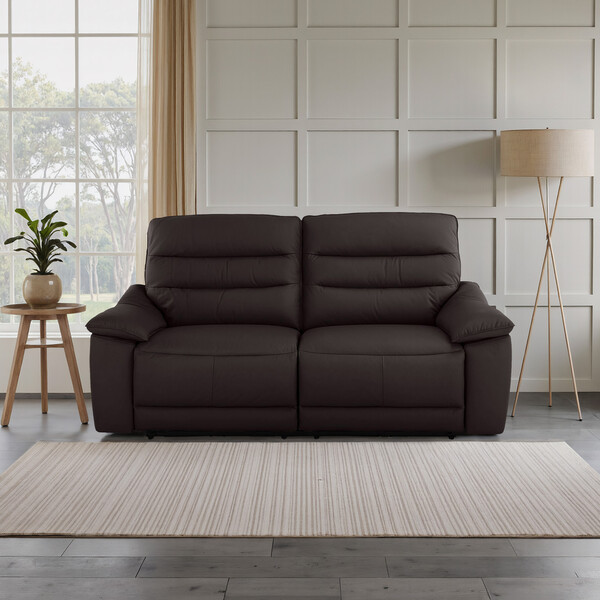 Brown Leather Sofas - 3 Seater Sofa - Carter Range - Oak Furnitureland