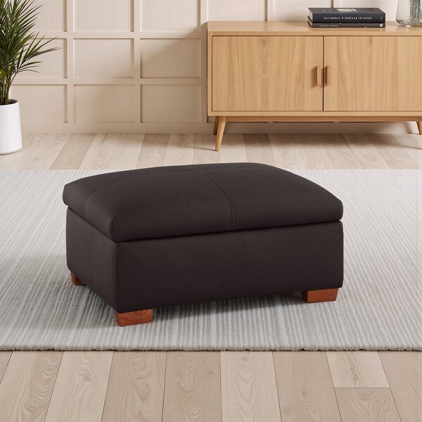 Brown Leather Sofas - Storage Footstool - Carter Range - Oak Furnitureland