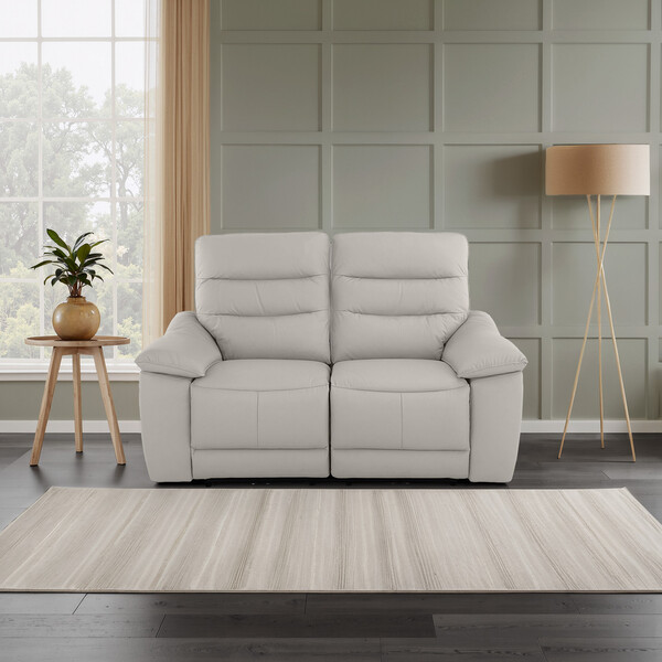 Off White Leather Sofas - 2 Seater Sofa - Carter Range - Oak Furnitureland