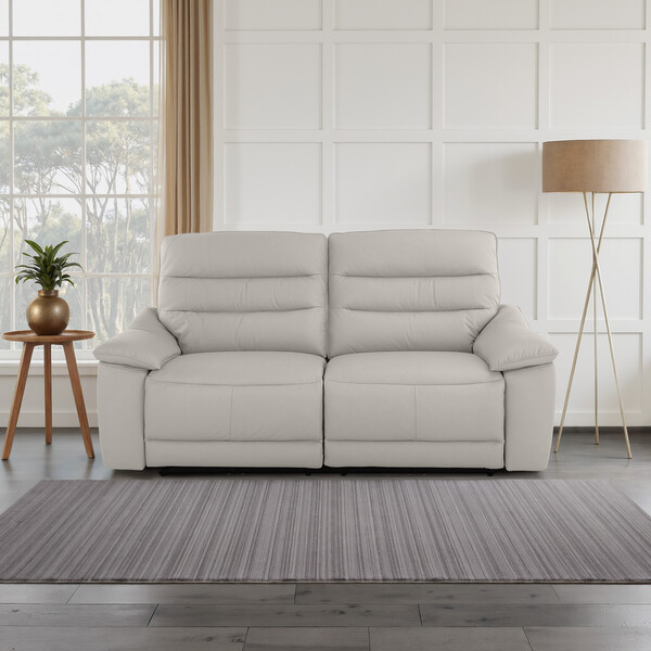 Off White Leather Sofas - 3 Seater Sofa - Carter Range - Oak Furnitureland