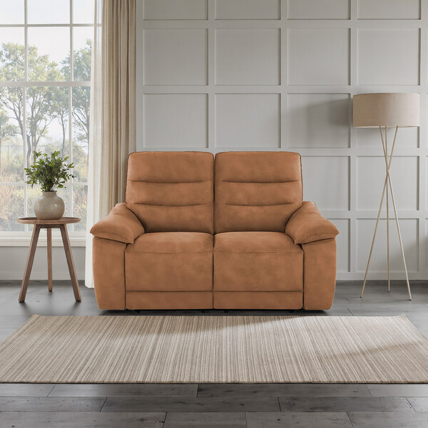 Ranch Brown Fabric Sofas - 2 Seater Sofa - Carter Range - Oak Furnitureland