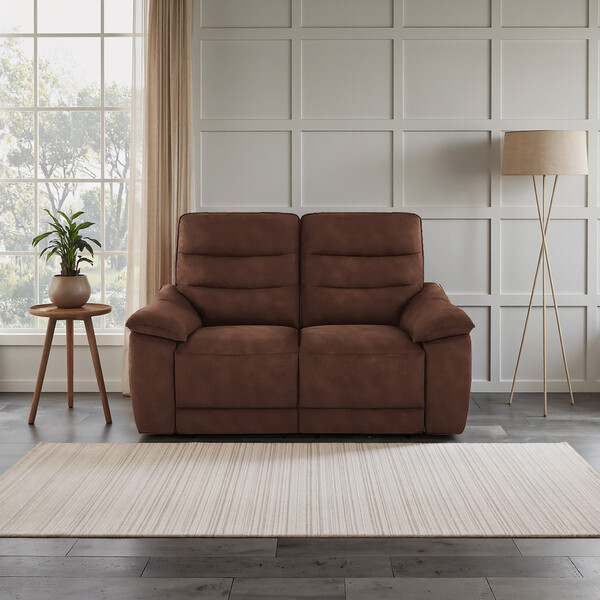 Ranch Dark Brown Fabric Sofas - 2 Seater Sofa - Carter Range - Oak Furnitureland