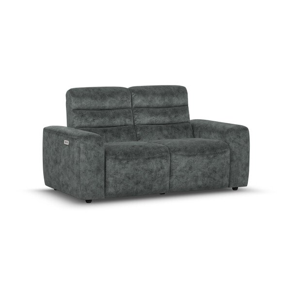 Dapple Grey Fabric Sofas - 2 Seater Electric Recliner Sofa - Cohen Range - Oak Furnitureland