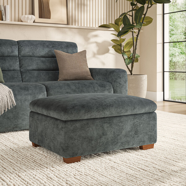 Dapple Grey Fabric Sofas - Storage Footstool - Cohen Range - Oak Furnitureland