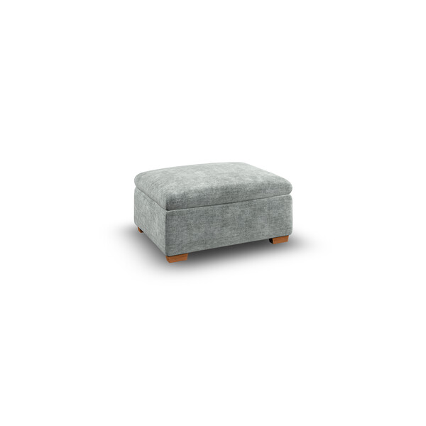 Plush Silver Fabric Sofas - Storage Footstool - Cohen Range - Oak Furnitureland