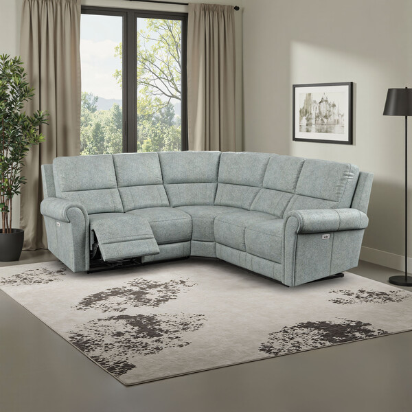 Santos Steel Fabric Sofas - Modular 5 Seat Corner Recliner - Colorado Range - Oak Furnitureland
