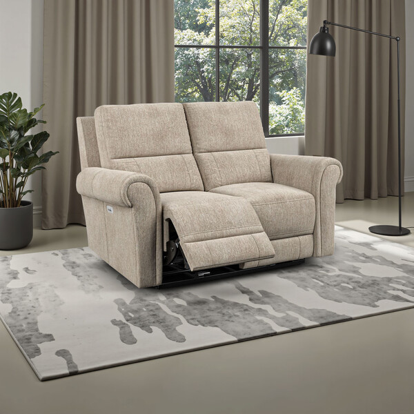 Jetta Beige Fabric Sofas - Modular 2 Seat Recliner - Colorado Range - Oak Furnitureland