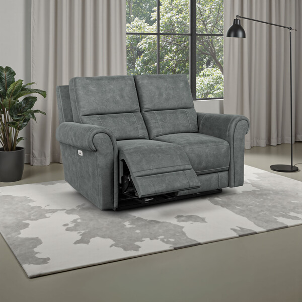 Miller Grey Fabric Sofas - Modular 2 Seat Recliner - Colorado Range - Oak Furnitureland