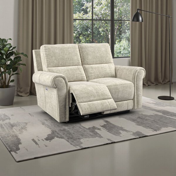 Plush Beige Fabric Sofas - Modular 2 Seat Recliner - Colorado Range - Oak Furnitureland