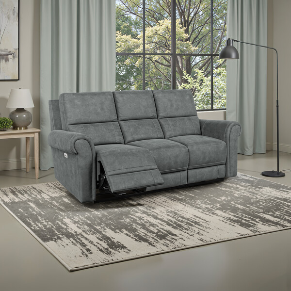 Miller Grey Fabric Sofas - Modular 3 Seat Recliner - Colorado Range - Oak Furnitureland