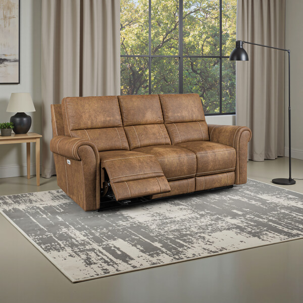 Ranch Brown Fabric Sofas - Modular 3 Seat Recliner - Colorado Range - Oak Furnitureland