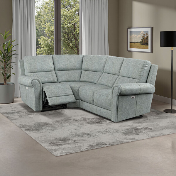 Santos Steel Fabric Sofas - Modular 4 Seat Corner Recliner Right Hand - Colorado Range - Oak Furnitureland