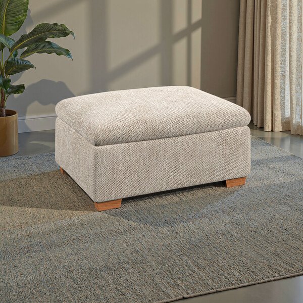 Jetta Beige Fabric Sofas - Storage Footstool - Colorado Range - Oak Furnitureland