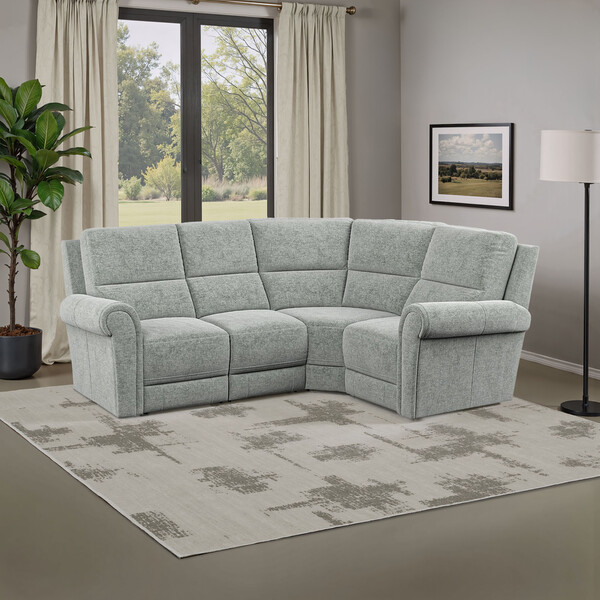 Hopsack Platinum Fabric Sofas - Modular 4 Seat Corner Sofa Left Hand - Colorado Range - Oak Furnitureland