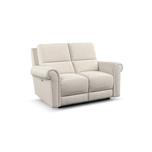 Hopsack Natural Fabric Sofas - 2 Seater Electric Recliner Sofa - Colorado Range - Oak Furnitureland
