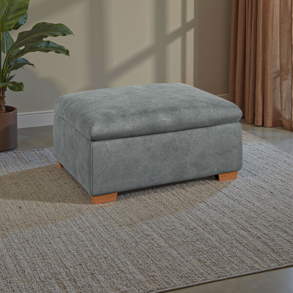 Miller Grey Fabric Sofas - Storage Footstool - Colorado Range - Oak Furnitureland