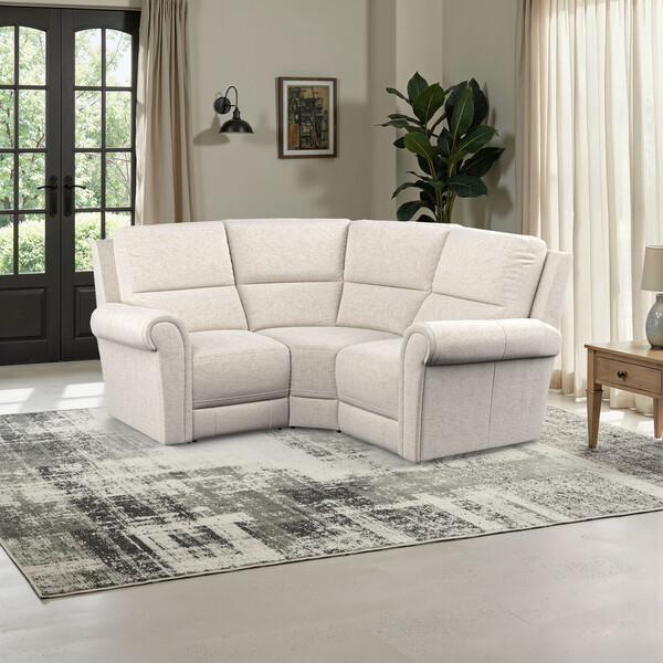 Hopsack Natural Fabric Sofas - Modular 3 Seat Corner Sofa - Colorado Range - Oak Furnitureland