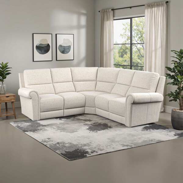 Hopsack Natural Fabric Sofas - Modular 5 Seat Corner Sofa - Colorado Range - Oak Furnitureland