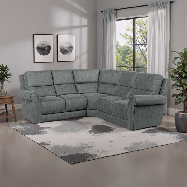 Miller Grey Fabric Sofas - Modular 5 Seat Corner Sofa - Colorado Range - Oak Furnitureland