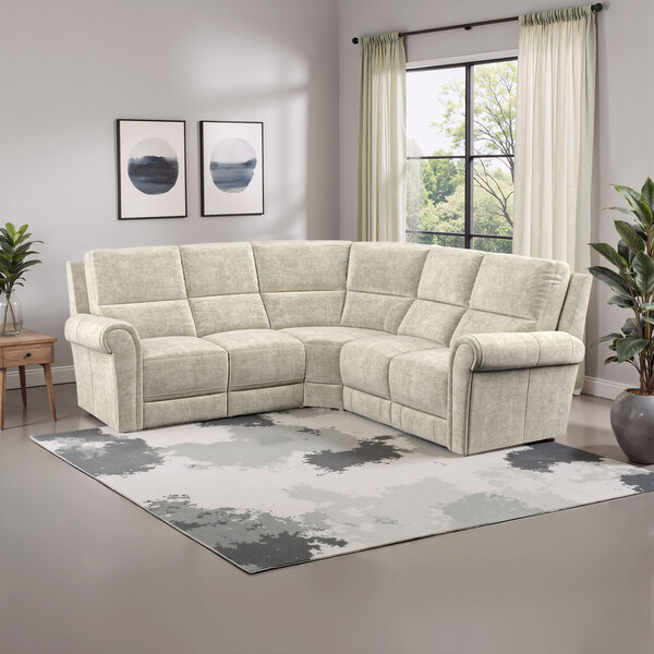 Plush Beige Fabric Sofas - Modular 5 Seat Corner Sofa - Colorado Range - Oak Furnitureland