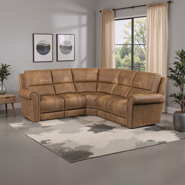 Ranch Brown Fabric Sofas - Modular 5 Seat Corner Sofa - Colorado Range - Oak Furnitureland