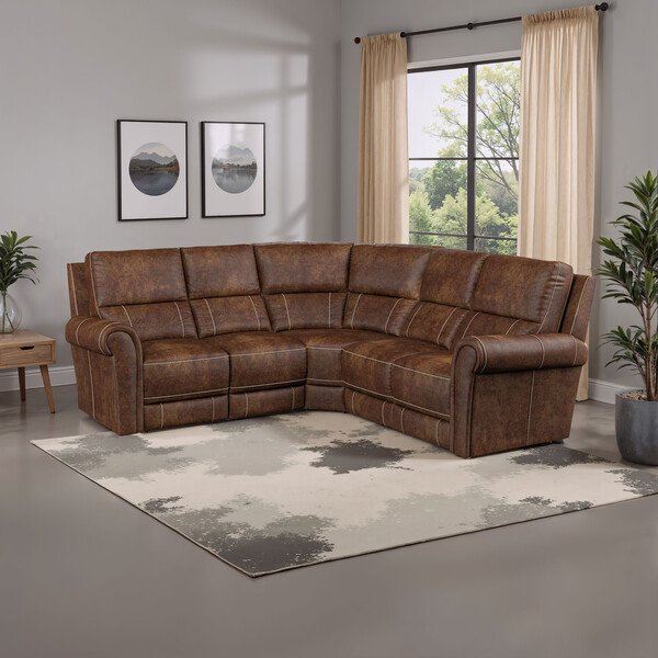 Ranch Dark Brown Fabric Sofas - Modular 5 Seat Corner Sofa - Colorado Range - Oak Furnitureland