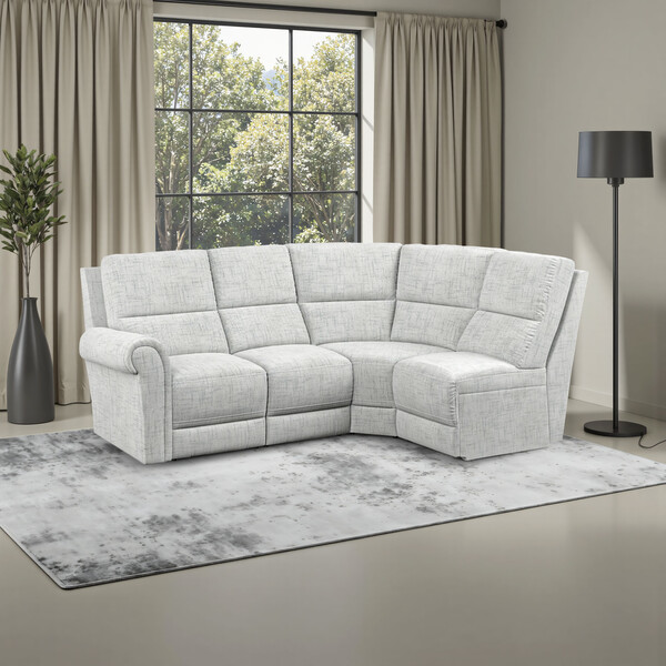 Keswick Dove Fabric Sofas - Modular 4 Seat Left Hand Corner Sofa - Colorado Range - Oak Furnitureland