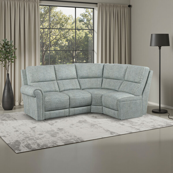 Santos Steel Fabric Sofas - Modular 4 Seat Left Hand Corner Sofa - Colorado Range - Oak Furnitureland