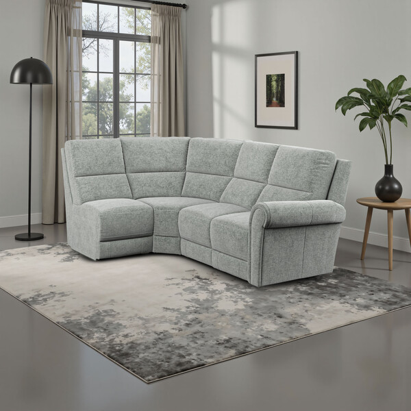 Hopsack Platinum Fabric Sofas - Modular 4 Seat Right Hand Corner Sofa - Colorado Range - Oak Furnitureland