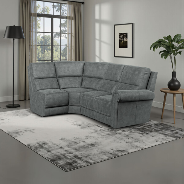 Miller Grey Fabric Sofas - Modular 4 Seat Right Hand Corner Sofa - Colorado Range - Oak Furnitureland