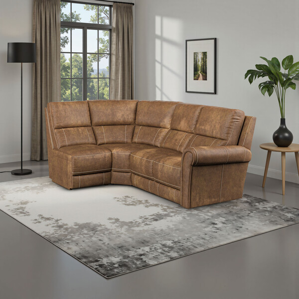 Ranch Brown Fabric Sofas - Modular 4 Seat Right Hand Corner Sofa - Colorado Range - Oak Furnitureland